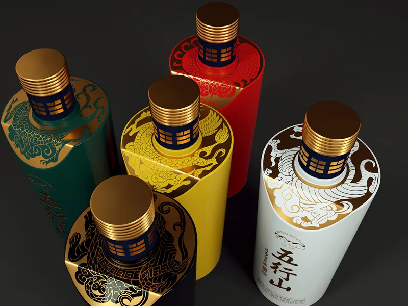 山西-五行山五福系列白酒包装设计